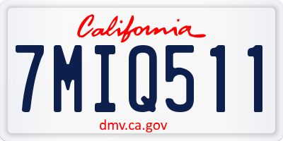 CA license plate 7MIQ511