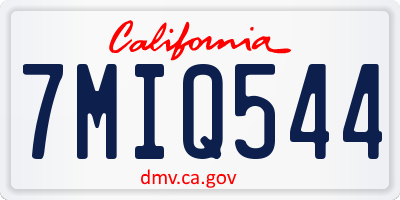 CA license plate 7MIQ544