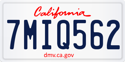 CA license plate 7MIQ562