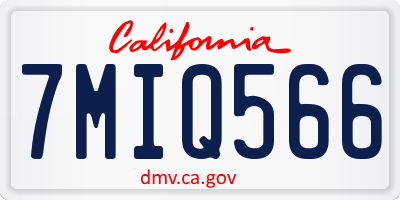 CA license plate 7MIQ566