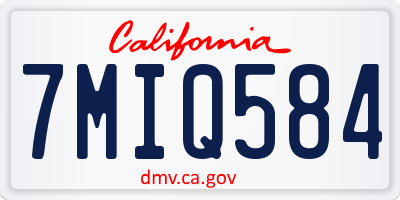 CA license plate 7MIQ584