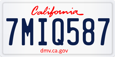 CA license plate 7MIQ587