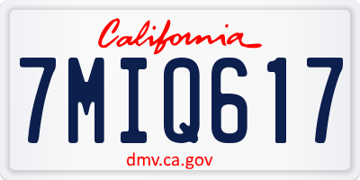 CA license plate 7MIQ617