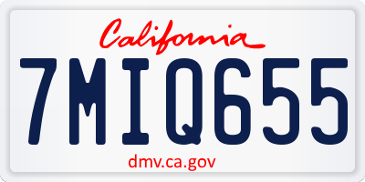 CA license plate 7MIQ655