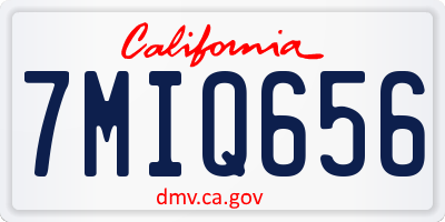 CA license plate 7MIQ656