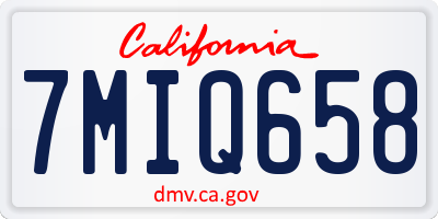 CA license plate 7MIQ658