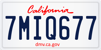 CA license plate 7MIQ677