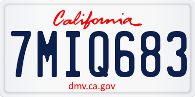 CA license plate 7MIQ683