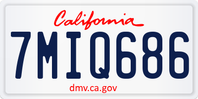CA license plate 7MIQ686