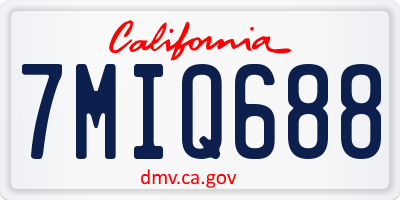 CA license plate 7MIQ688
