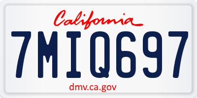 CA license plate 7MIQ697