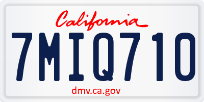 CA license plate 7MIQ710