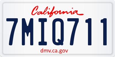 CA license plate 7MIQ711