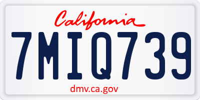 CA license plate 7MIQ739