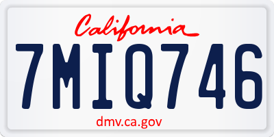 CA license plate 7MIQ746