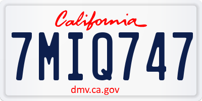 CA license plate 7MIQ747