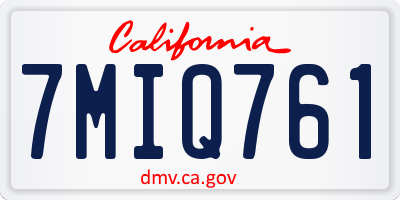 CA license plate 7MIQ761