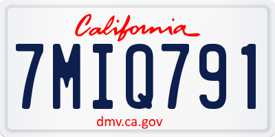CA license plate 7MIQ791