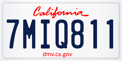 CA license plate 7MIQ811