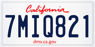 CA license plate 7MIQ821