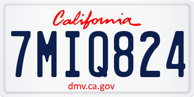 CA license plate 7MIQ824