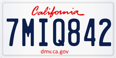 CA license plate 7MIQ842