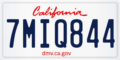 CA license plate 7MIQ844