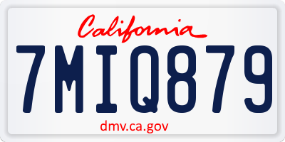 CA license plate 7MIQ879