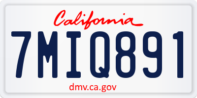 CA license plate 7MIQ891