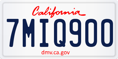 CA license plate 7MIQ900