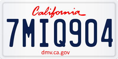 CA license plate 7MIQ904
