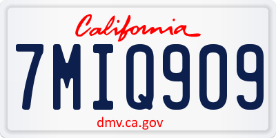 CA license plate 7MIQ909