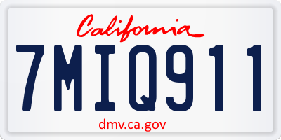 CA license plate 7MIQ911