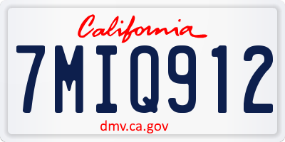 CA license plate 7MIQ912