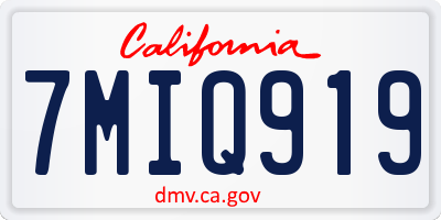 CA license plate 7MIQ919