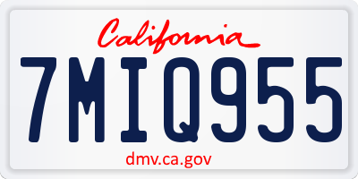 CA license plate 7MIQ955