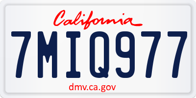 CA license plate 7MIQ977