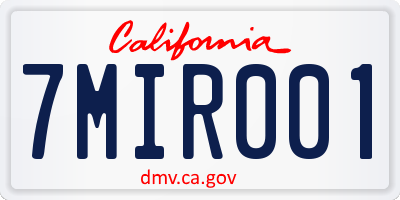 CA license plate 7MIR001