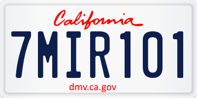 CA license plate 7MIR101