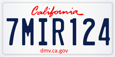 CA license plate 7MIR124