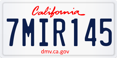 CA license plate 7MIR145