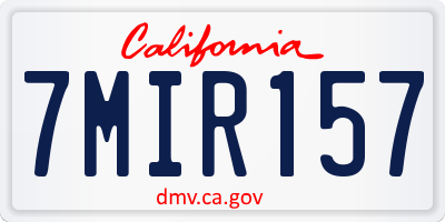 CA license plate 7MIR157