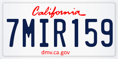 CA license plate 7MIR159