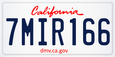 CA license plate 7MIR166
