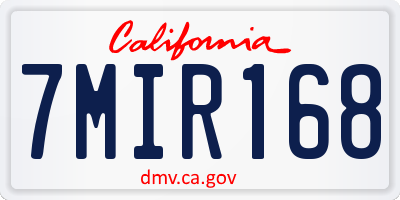 CA license plate 7MIR168