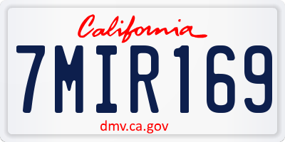 CA license plate 7MIR169