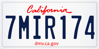 CA license plate 7MIR174