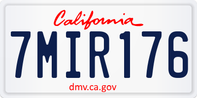 CA license plate 7MIR176