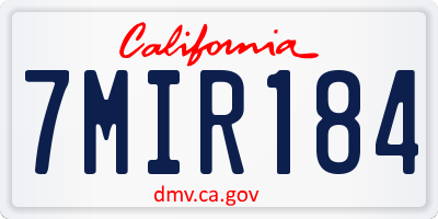CA license plate 7MIR184