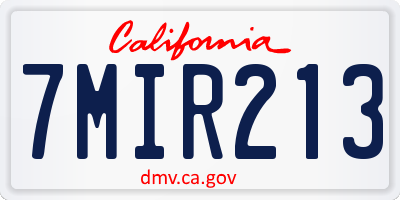 CA license plate 7MIR213